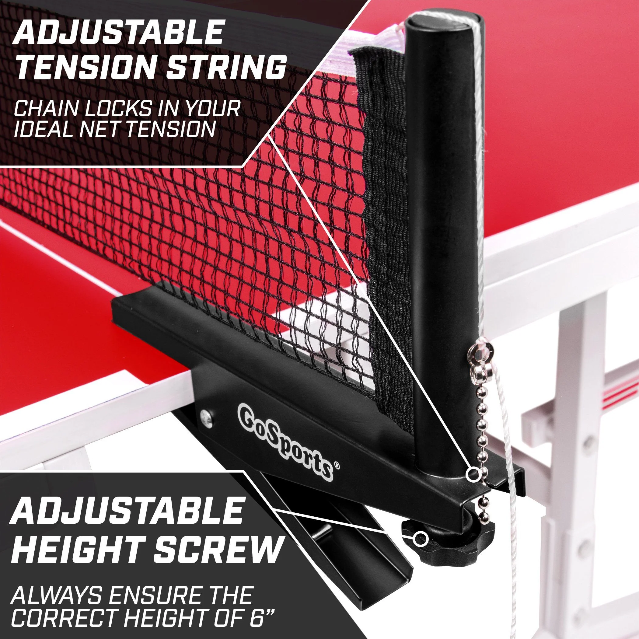 72" Universal Regulation Table Tennis Net - Image 4