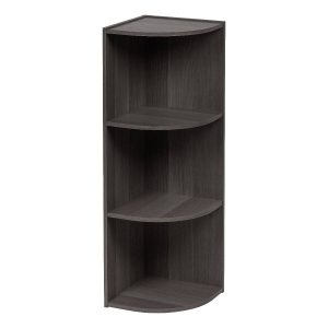 3-Tier Corner Curved Shelf Organizer, Gray