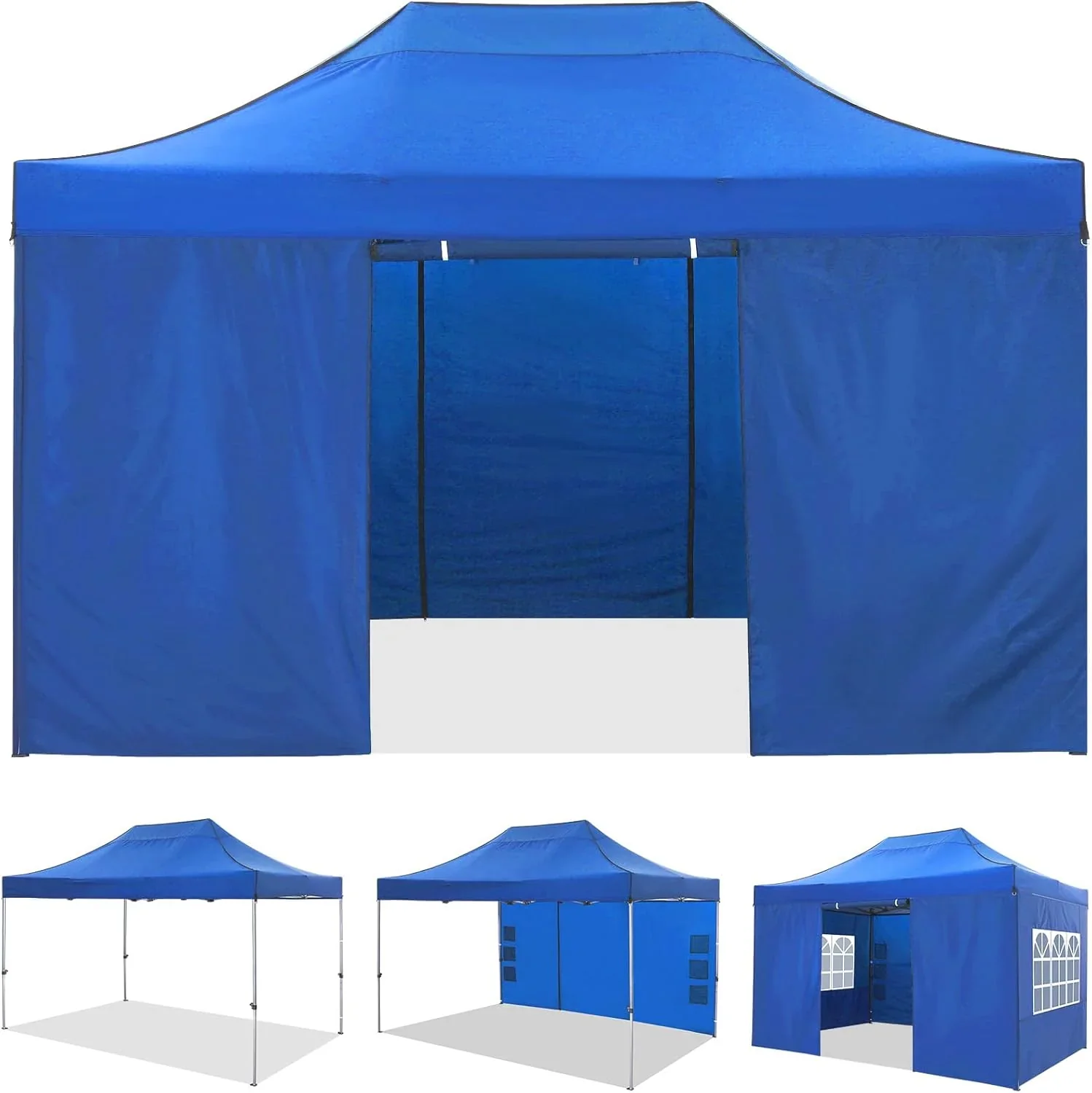 COBIZI 10x20 Heavy Duty Pop up Canopy Tent with 6 sidewalls Easy Up Commercial Outdoor Canopy Wedding Party Tents for Parties All Season Wind & Waterproof Gazebo with Roller Bag,Black(Frame Thickened) - Image 204