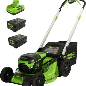 Greenworks 60V 21” Cordless (Self-Propelled) Lawn Mower , 2 x 4.0Ah Batteries and Dual Port Rapid Charger  sgtnighsdesigns