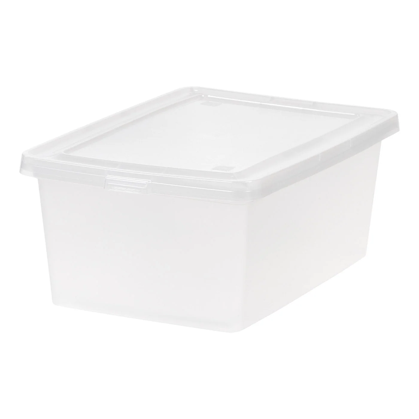 14.5 Quart Plastic Storage Bin Tote Organizing Container with Latching Lid for Shoes, Heels, Art Supplies, Stackable and Nestable, 4 Pack, Clear