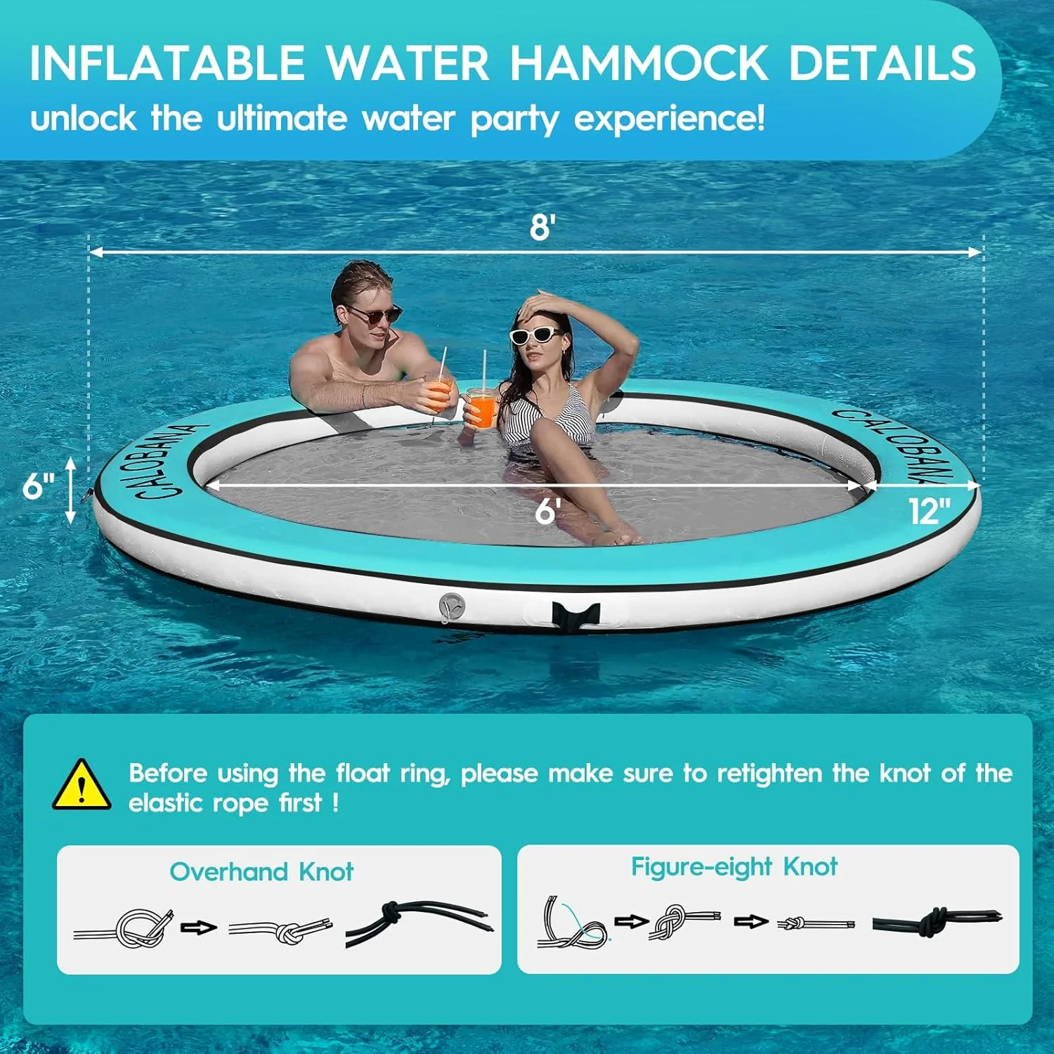 Round Floating Ring Hammock - Heavy Duty Inflatable Raft - Image 39