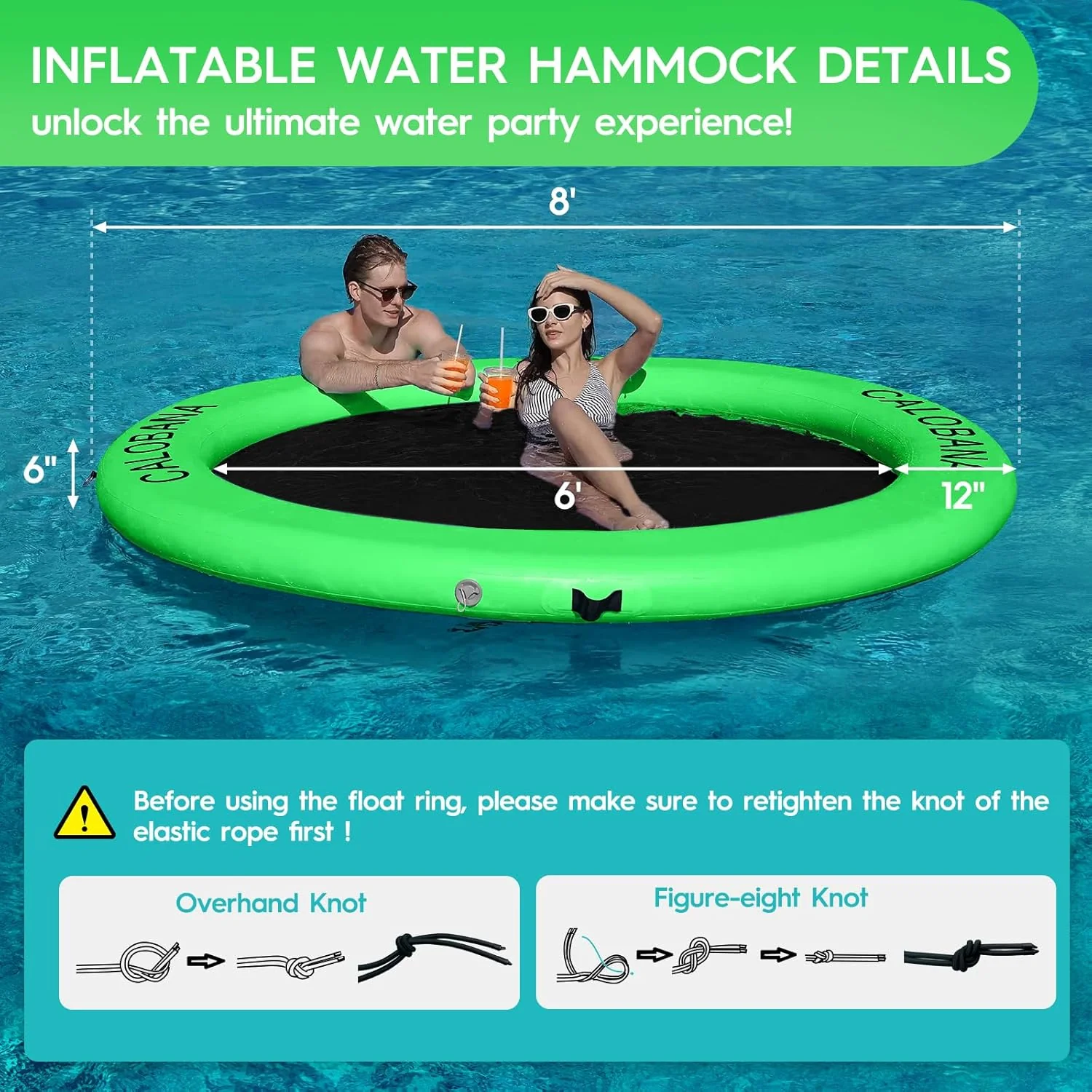 Round Floating Ring Hammock - Heavy Duty Inflatable Raft - Image 40