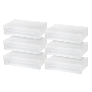 Large Desktop Stacking Drawer, 6 Pack, Clear