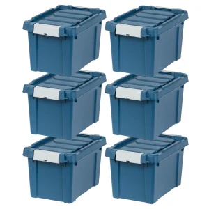 Heavy 20qt. Duty Totes for Storage with Easy-Grip Handles, 6 Pack