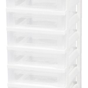 Storage Cart with Organizer Top - 6 Drawer | White
