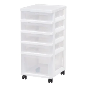 5-drawer Storage Cart, White/Clear