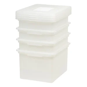 Dual Purpose Letter and Legal Size File Box - 4 Pack | Pearl