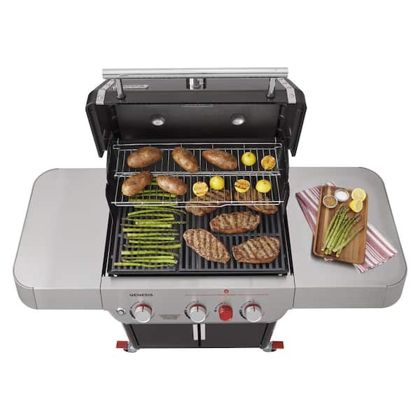 Genesis E - 325s 3 - Burner Propane Gas Grill in Black with Built - in Thermometer - Image 2