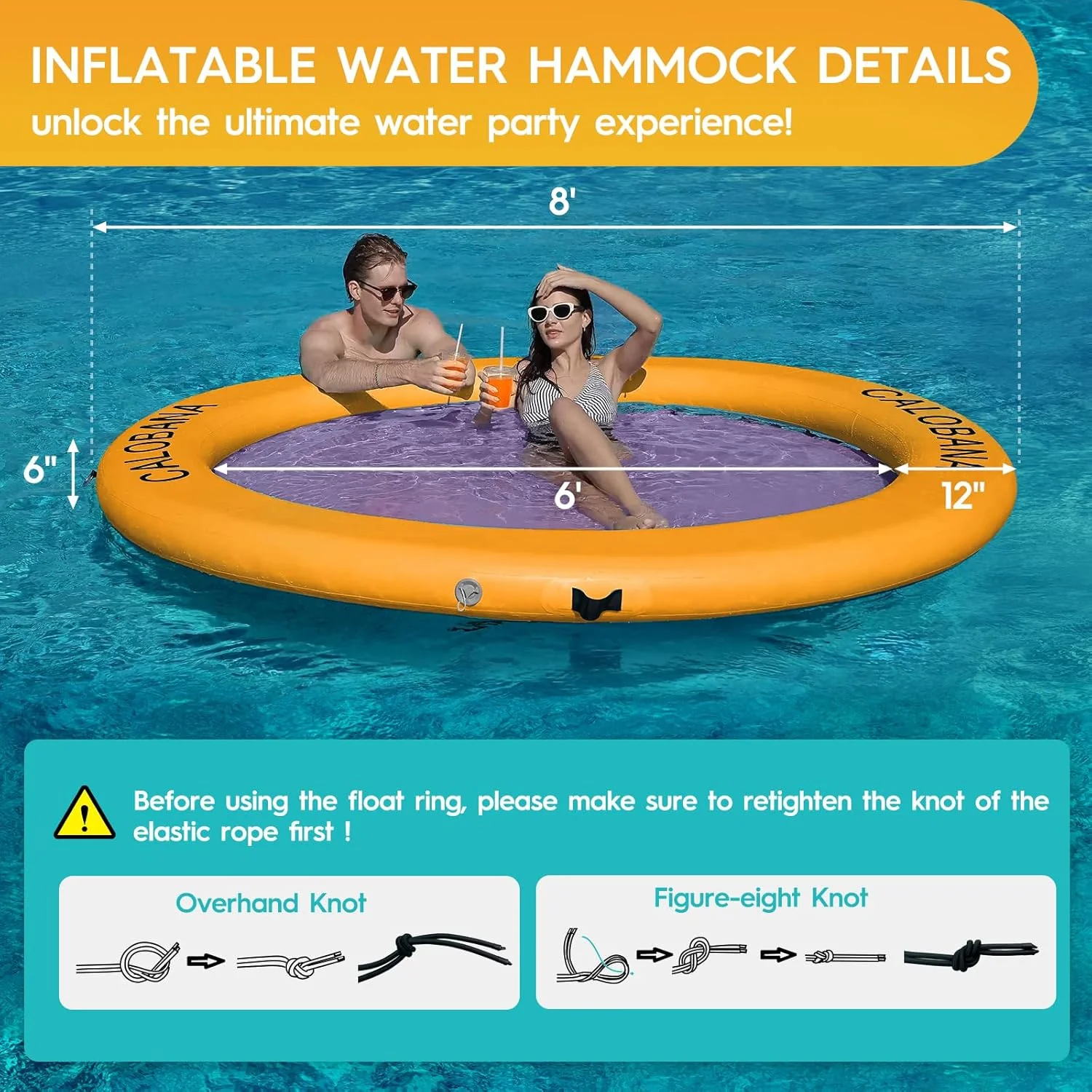 Round Floating Ring Hammock - Heavy Duty Inflatable Raft - Image 34