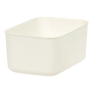 Small Plastic Storage Organizer Basket, Off-White