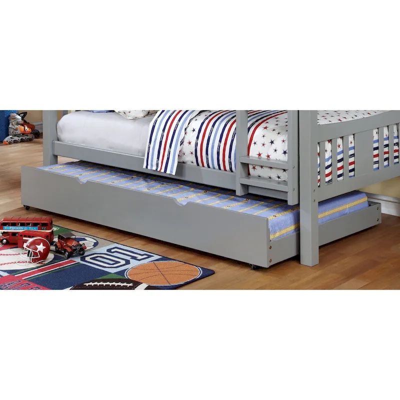 Furniture of America Pice Modern Twin Solid Wood Trundle Bed - Image 4