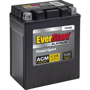 EverStart Platinum AGM PowerSport Battery, Group Size TX14AH 12 Volt, 220 CCA