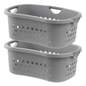Hip Hamper Laundry Basket, Gray/Dark Gray, Pack of 2