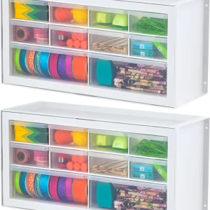 Small Drawer Organizer Storage, 2-Pack, 10-Drawer