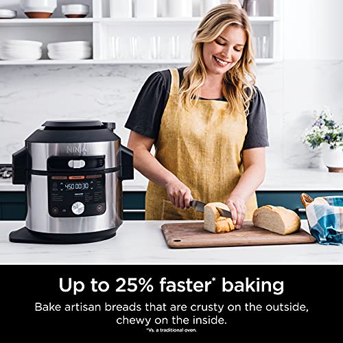 Ninja OL701 Foodi 14 in 1 SMART XL 8 Qt. Pressure Cooker Steam Fryer with SmartLid & Thermometer Auto Steam Release, that Air Fries, Proofs & More, 3 Layer Capacity, 5 Qt. Crisp Basket, Silver/Black - Image 10