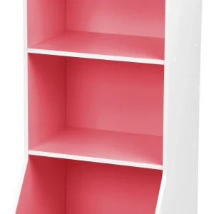 Storage and Organizer Shelf with Footboard - 3 Tier | Pink