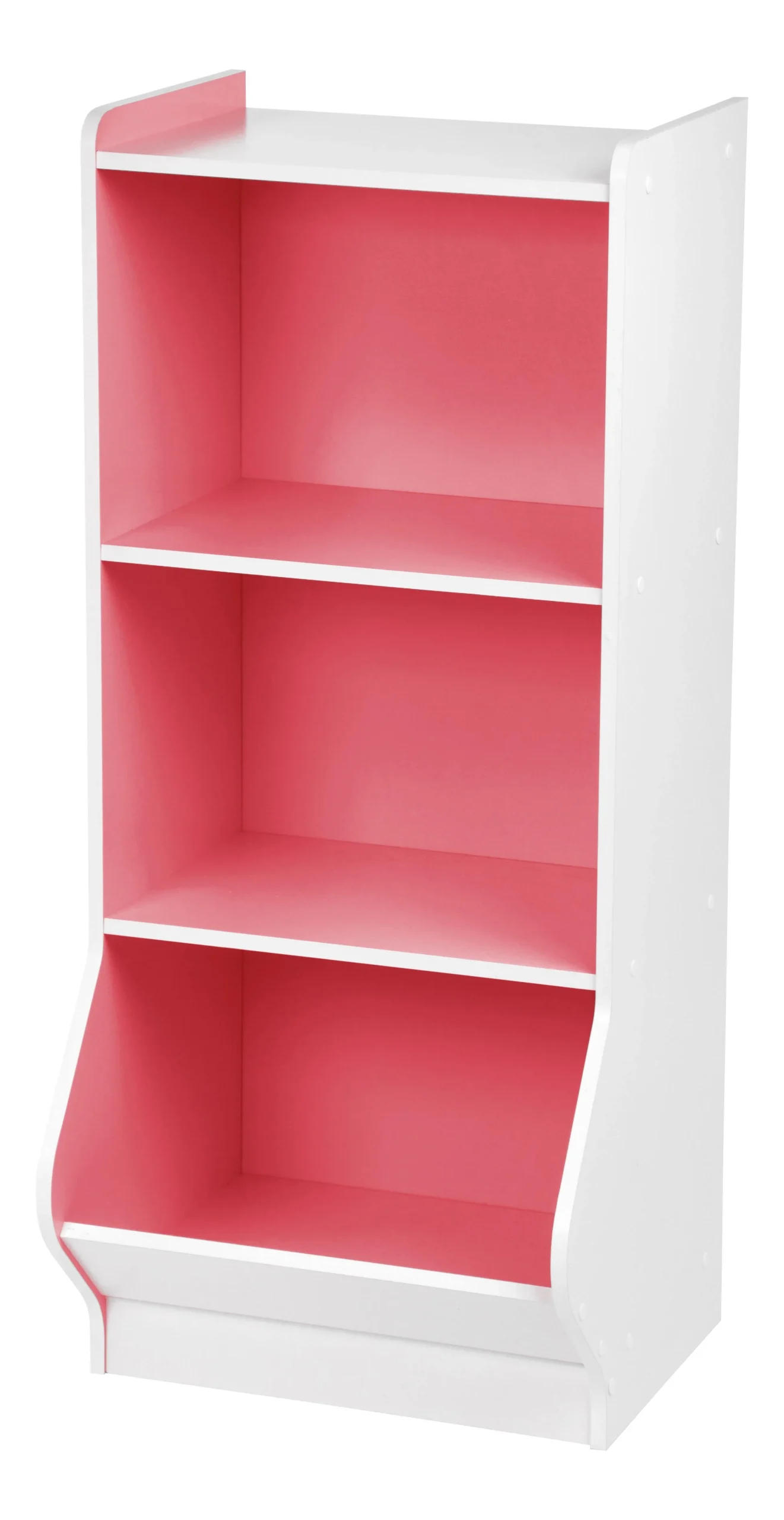 Storage and Organizer Shelf with Footboard - 3 Tier | Pink
