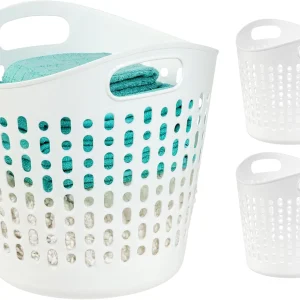 Plastic Laundry Basket, 40L - 3 Pack