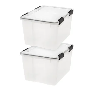 Storage Box, WeatherPro 46 Qt 2 Pack, Clear