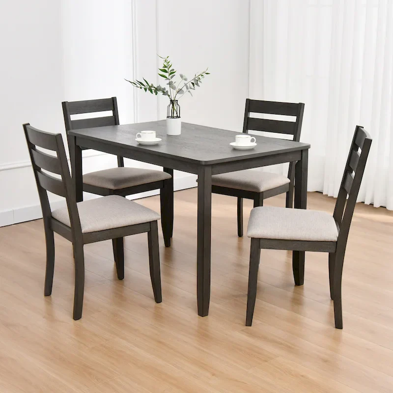 Set of 4 Slat Back Wooden Dining Chairs - Image 22