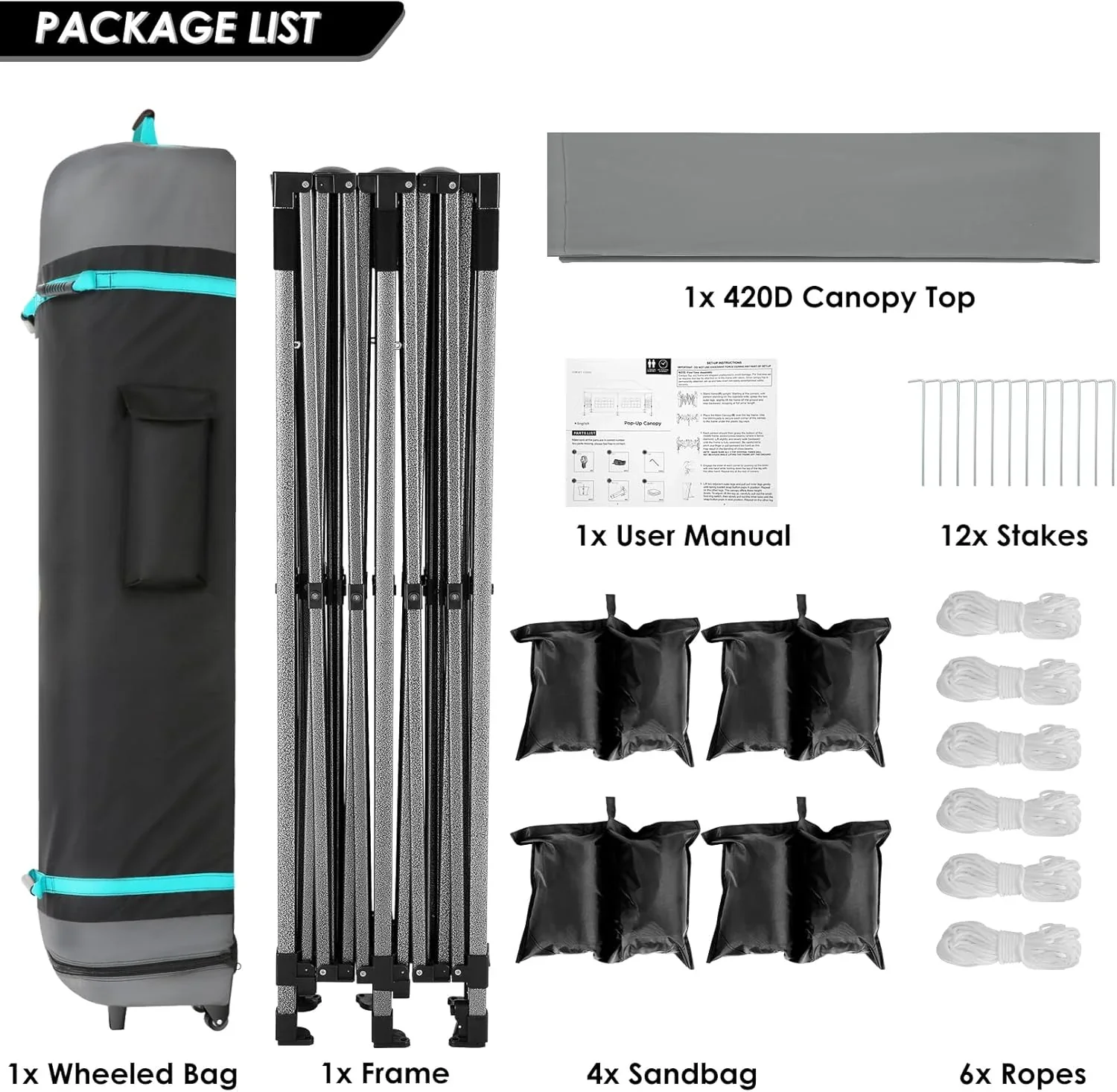 COBIZI 10x20 Heavy Duty Pop up Canopy Tent with 6 sidewalls Easy Up Commercial Outdoor Canopy Wedding Party Tents for Parties All Season Wind & Waterproof Gazebo with Roller Bag,Black(Frame Thickened) - Image 197