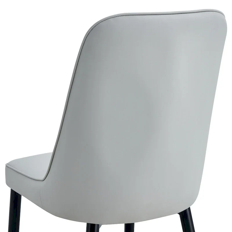 Contemporary Set of 4 Faux Leather Dining Chairs with Cushioned Backrests and Metal Legs – Ideal for Dining Rooms, Living Rooms, and Bedrooms - Image 10
