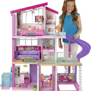 Barbie DreamHouse Dollhouse with elevator, pool, lighting and over 70 accessories C 3-story playset