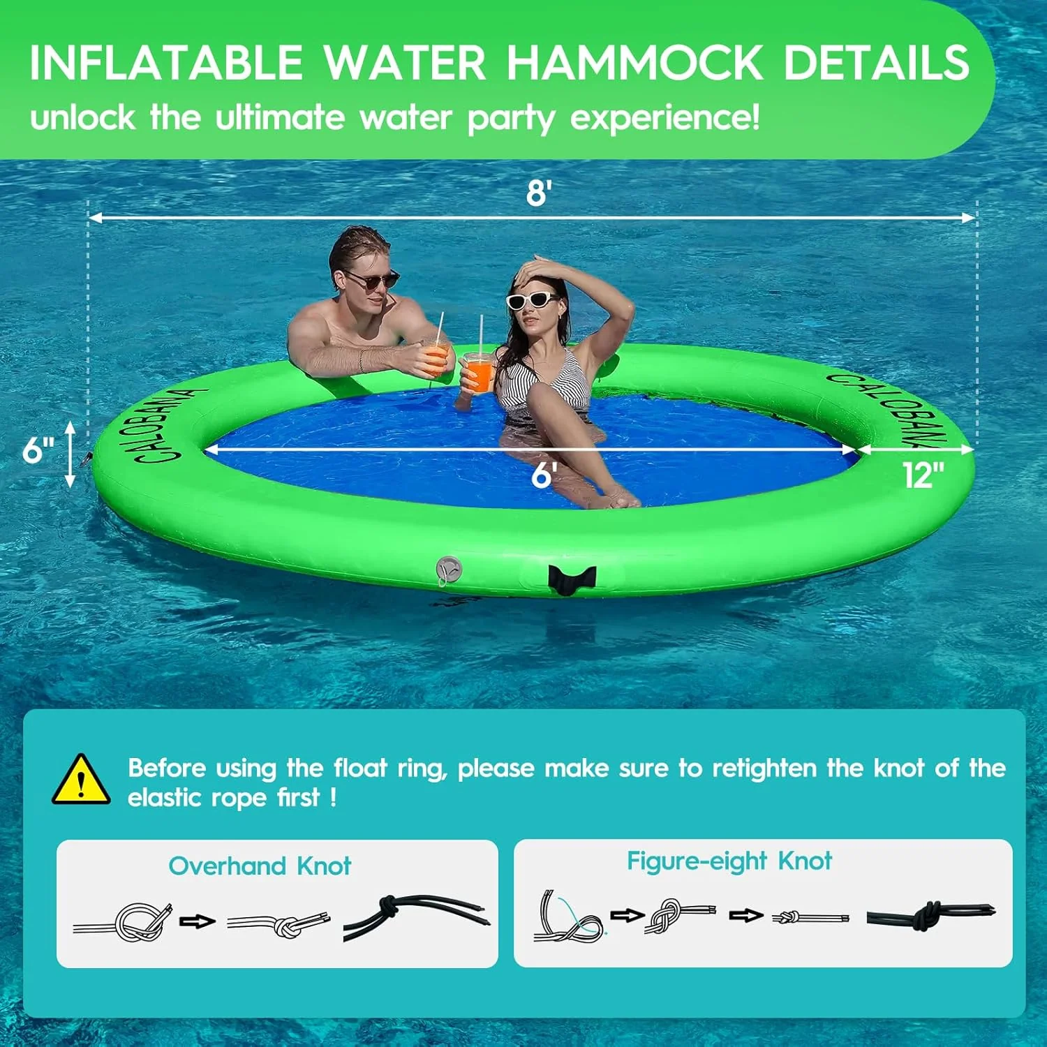 Round Floating Ring Hammock - Heavy Duty Inflatable Raft - Image 45