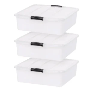 Under Bed Storage Box with Easy Slide Low-friction Disks 3 Pack - 8.3 gal. (33 qt.)