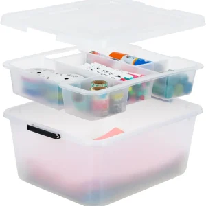 18 QT Clear Storage Organizer with Removable Dividers