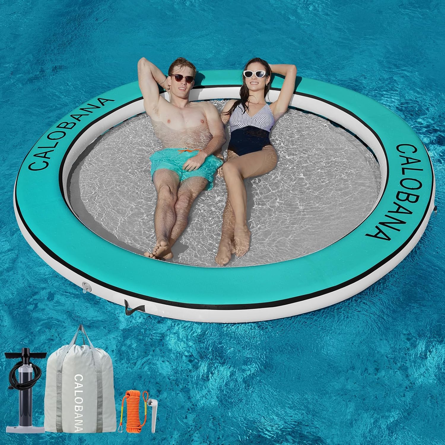 Round Floating Ring Hammock - Heavy Duty Inflatable Raft - Image 9