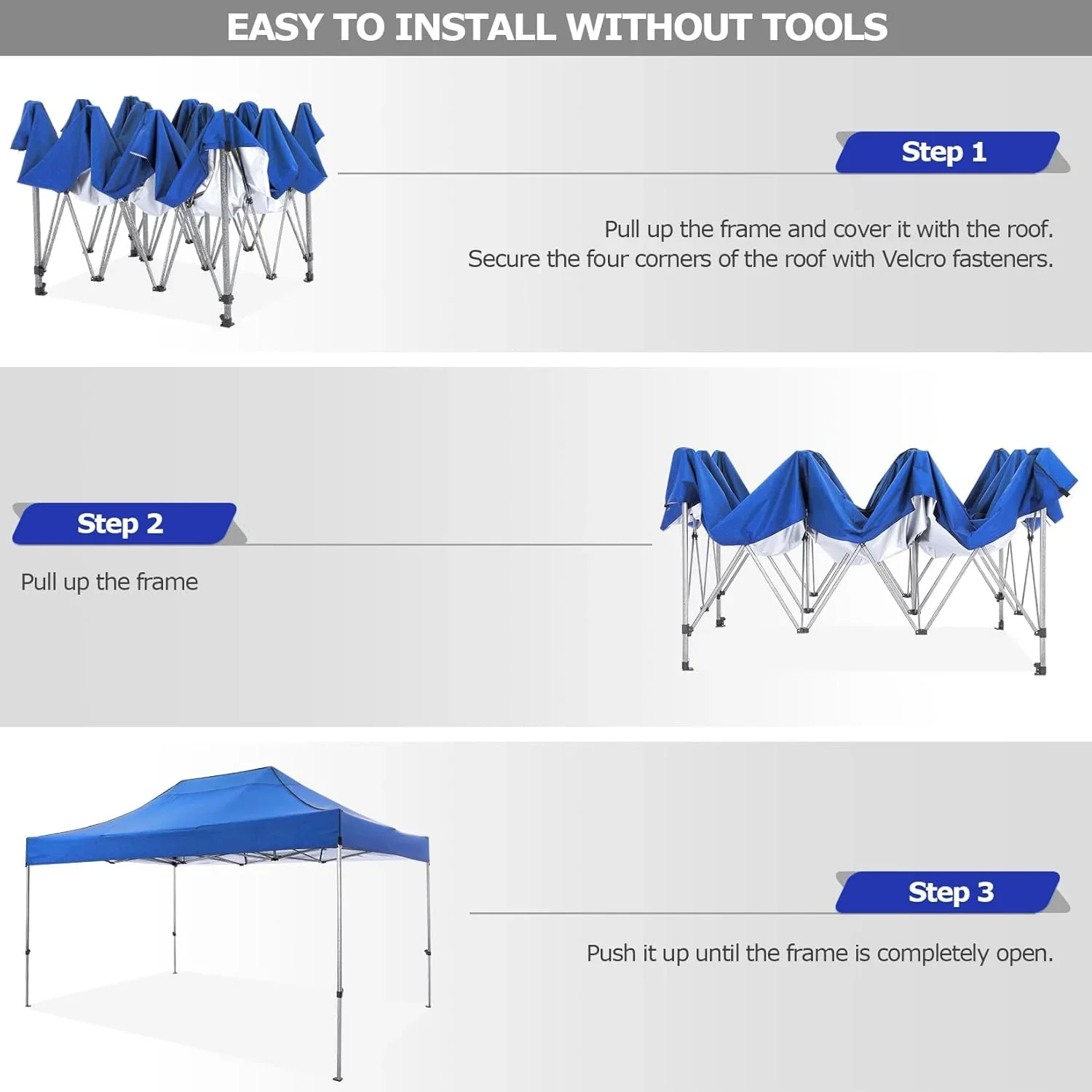 COBIZI 10x20 Heavy Duty Pop up Canopy Tent with 6 sidewalls Easy Up Commercial Outdoor Canopy Wedding Party Tents for Parties All Season Wind & Waterproof Gazebo with Roller Bag,Black(Frame Thickened) - Image 201