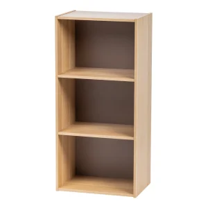 Wood Storage Shelf - 3 Tier | Brown/White