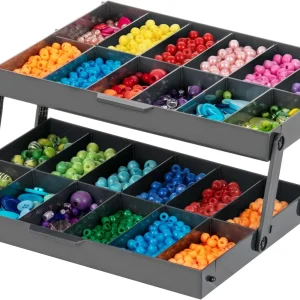 2-Tier Drawer Organizer Expandable Multi-Level Collapsible Organization- Charcoal