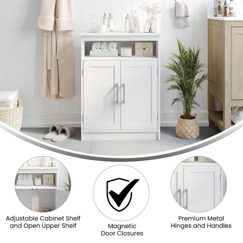 Magnetic Closure Floor Cabinet Organizer with Shelves - Image 14
