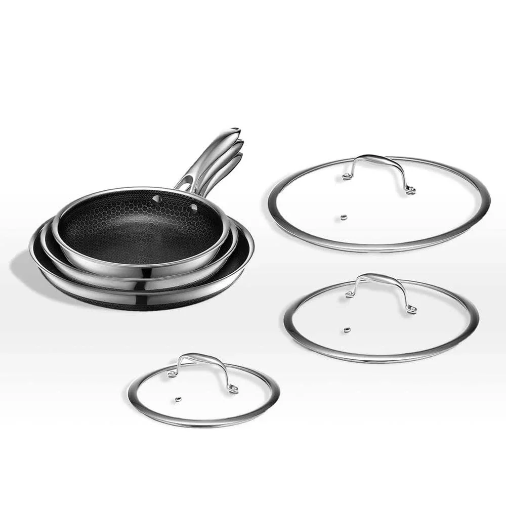 HexClad 6 Piece Hybrid Stainless Steel Cookware Pan Set - Image 8