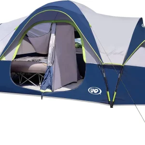 UNP Camping Tent 10-Person-Family Tents, Parties, Music Festival Tent, Big, Easy Up, 5 Large Mesh Windows, Double Layer, 2 Room, Waterproof, Weather Resistant, 18ft x 9ft x78in