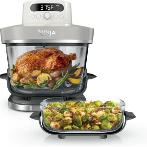 Ninja Crispi Pro 6-in-1 Glass Air Fryer | 6-Liter and 2.5-Liter Glass Containers with Storage Lids
