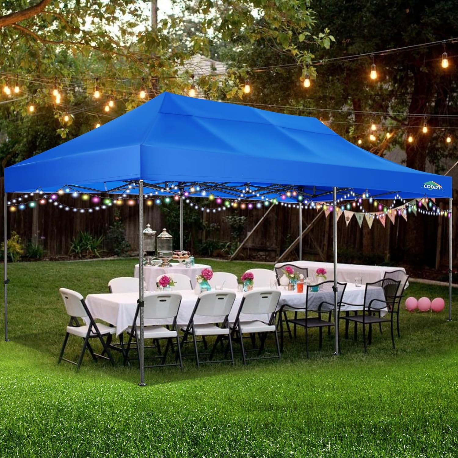 COBIZI 10x20 Heavy Duty Pop up Canopy Tent with 6 sidewalls Easy Up Commercial Outdoor Canopy Wedding Party Tents for Parties All Season Wind & Waterproof Gazebo with Roller Bag,Black(Frame Thickened) - Image 47