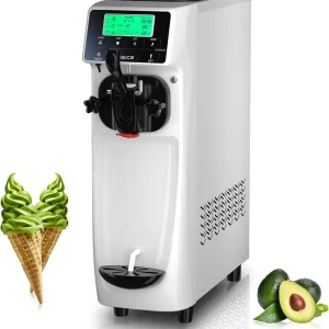 Soft Serve Ice Cream Machine 3.2 Gals Ice Cream Maker Machine Single Flavor Commercial Ice Cream Machine Countertop Soft Serve Ice Cream Maker with Pre-Cooling for Home Store School