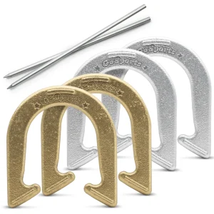 Steel Horseshoe Set, Official Size | Gold Silver