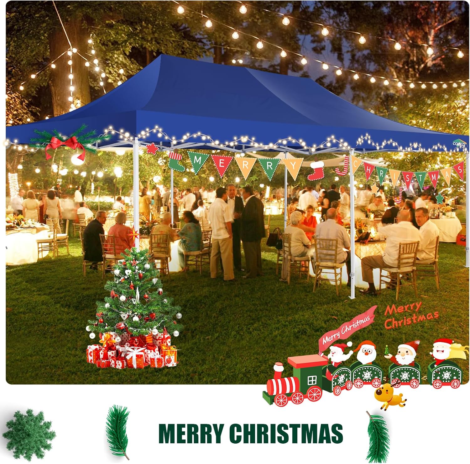 COBIZI 10x20 Heavy Duty Pop up Canopy Tent with 6 sidewalls Easy Up Commercial Outdoor Canopy Wedding Party Tents for Parties All Season Wind & Waterproof Gazebo with Roller Bag,Black(Frame Thickened) - Image 231