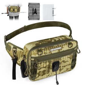 KastKing BaitSpace Waist Bag with 1 Tackle Box | Khaki Camo