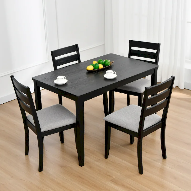 Set of 4 Slat Back Wooden Dining Chairs - Image 16