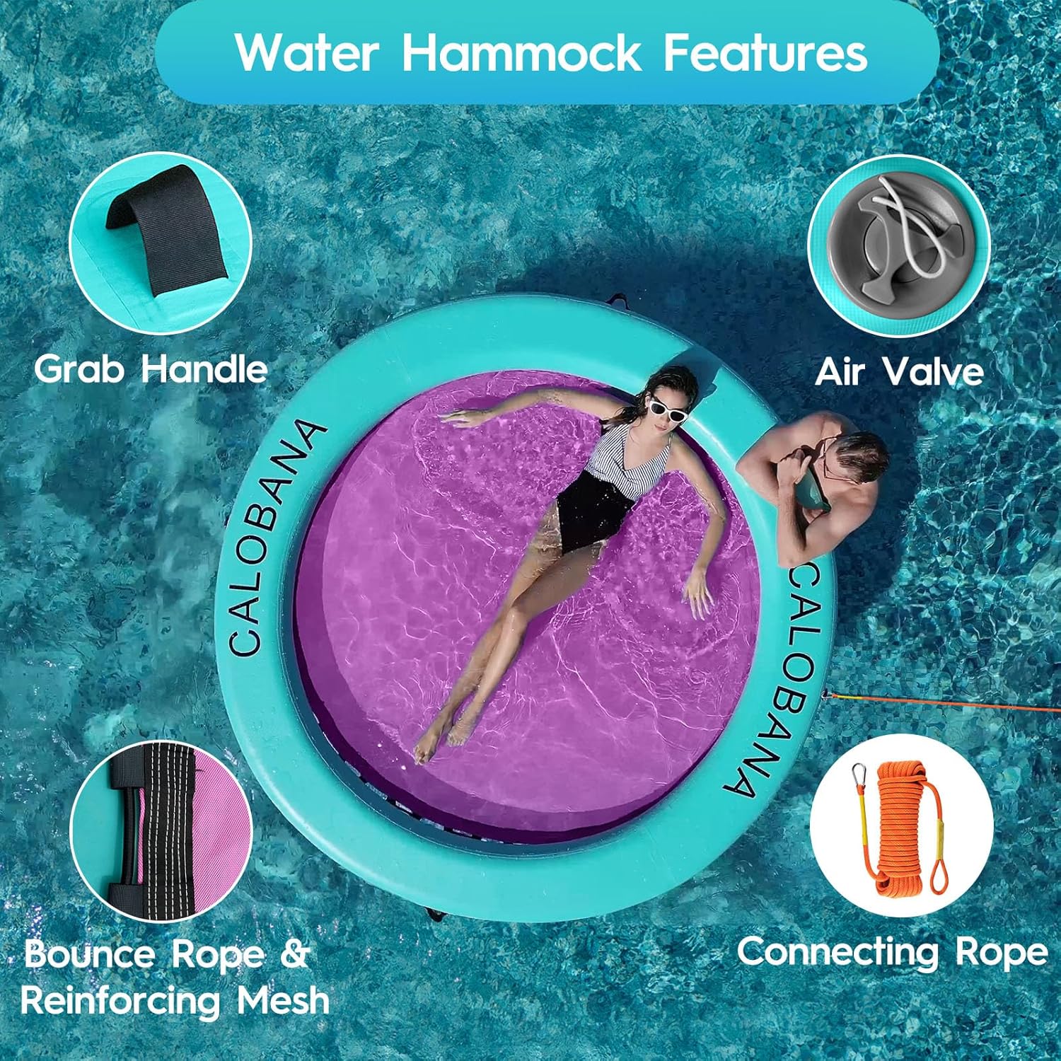 Round Floating Ring Hammock - Heavy Duty Inflatable Raft - Image 87