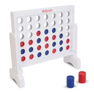 1' Wooden 4-in-a-Row Game Set | White
