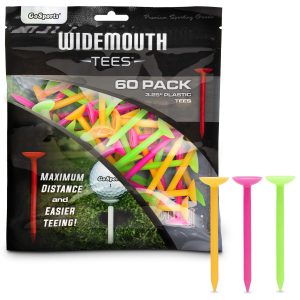 3.25" Widemouth Plastic Golf Tees, 60-pk
