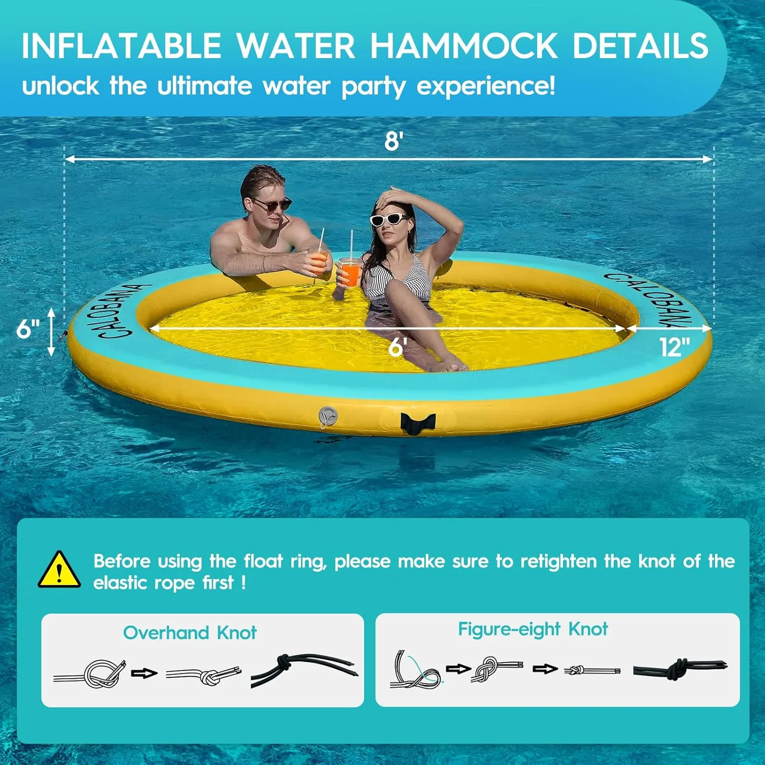 Round Floating Ring Hammock - Heavy Duty Inflatable Raft - Image 78