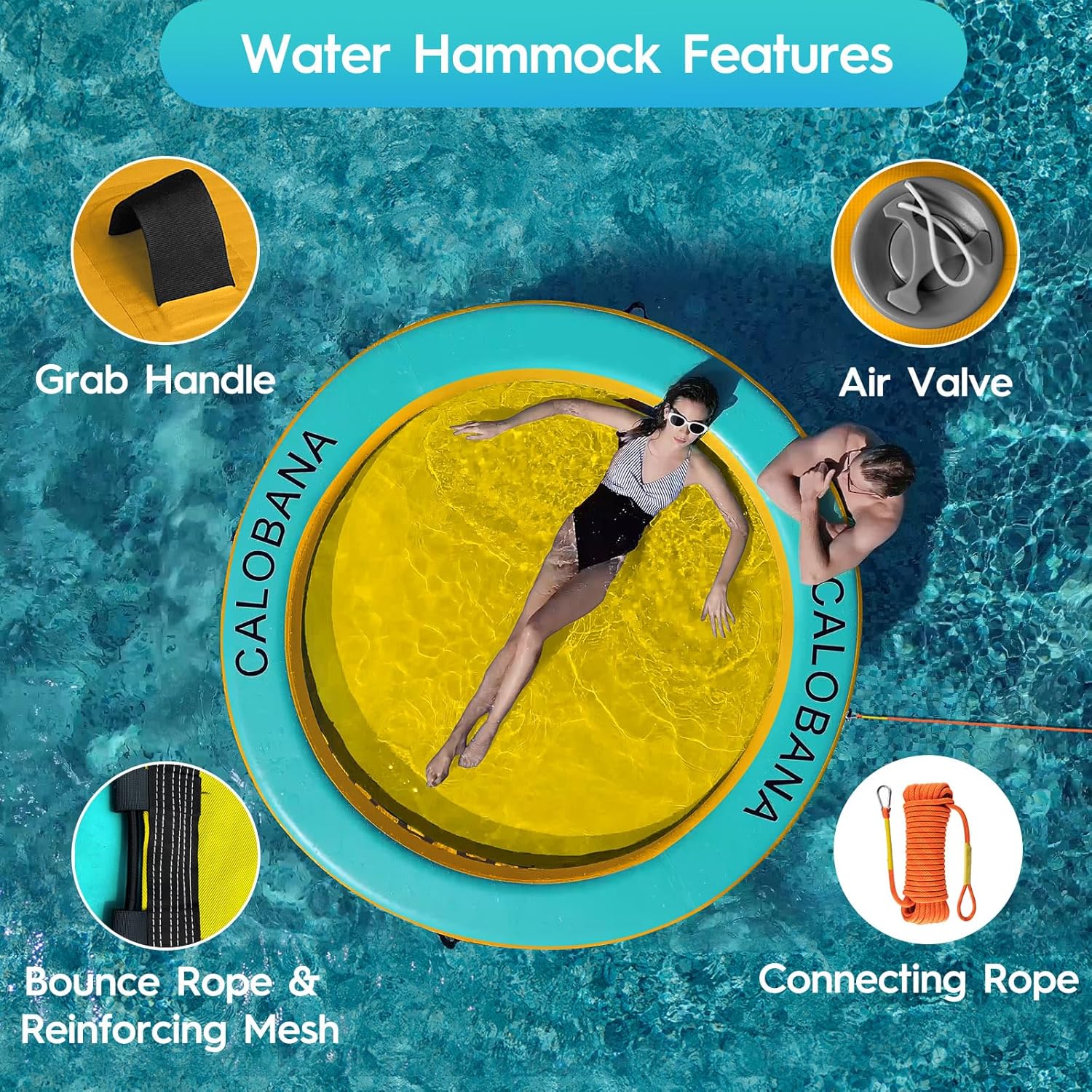 Round Floating Ring Hammock - Heavy Duty Inflatable Raft - Image 80